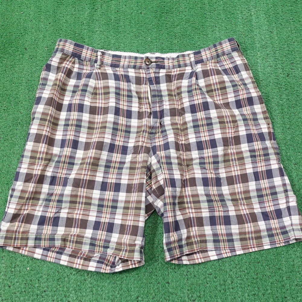 Lands' End Shorts Mens‎ 37 Multicolor Plaid Bermuda Cotton Relaxed Pockets